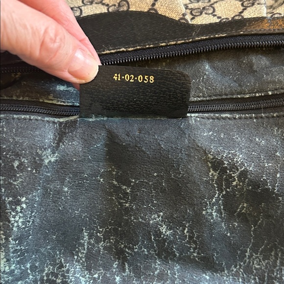 Gucci GG Monogram Supreme Purse Crossbody Bag Vintage Navy Italian Leather - Picture 16 of 17